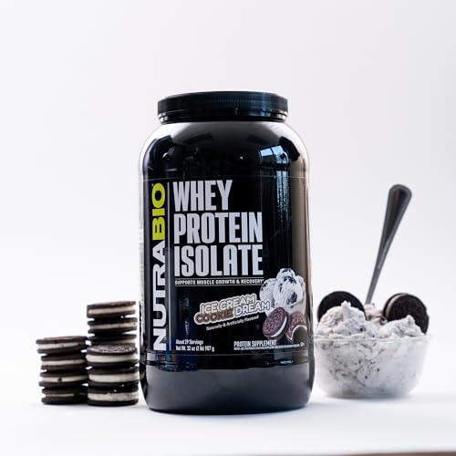 NutraBio Whey Protein Isolate Powder Supplement – 25g of Protein Per Scoop with Complete Amino Acid Profile - Soy and Gluten Free Protein Powder - Zero Fillers and Non-GMO - Alpine Vanilla - 2 Lbs