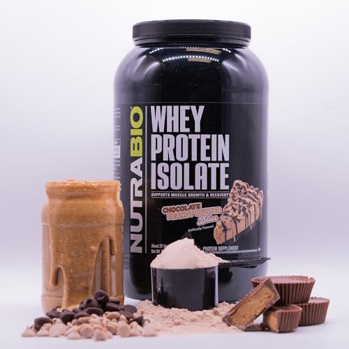 NutraBio Whey Protein Isolate Powder Supplement – 25g of Protein Per Scoop with Complete Amino Acid Profile - Soy and Gluten Free Protein Powder - Zero Fillers and Non-GMO - Alpine Vanilla - 2 Lbs