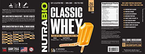 NutraBio Classic Whey Protein Powder- 25G of Protein Per Scoop - Ice Cream Cookie Dream, 2 Pounds