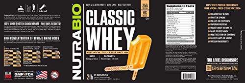 NutraBio Classic Whey Protein Powder- 25G of Protein Per Scoop - Ice Cream Cookie Dream, 2 Pounds