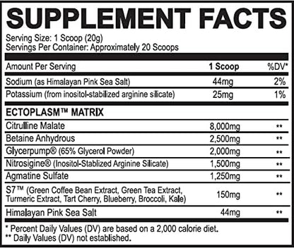 Black Magic Supply Ecto Plasm Non-Stimulant Pump Igniter | Supernatural Pump Formula | Increased Hydration & Vascularity | 20 Scoops | Fruit Punch