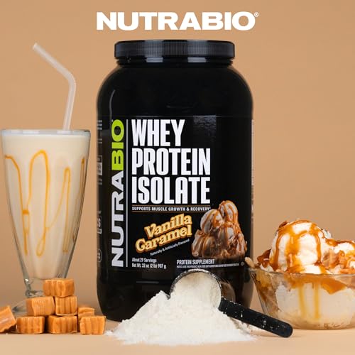 NutraBio Whey Protein Isolate Powder Supplement – 25g of Protein Per Scoop with Complete Amino Acid Profile - Soy and Gluten Free Protein Powder - Zero Fillers and Non-GMO - Alpine Vanilla - 2 Lbs