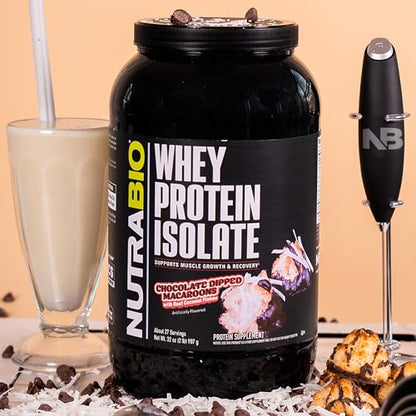 NutraBio Whey Protein Isolate Powder Supplement – 25g of Protein Per Scoop with Complete Amino Acid Profile - Soy and Gluten Free Protein Powder - Zero Fillers and Non-GMO - Alpine Vanilla - 2 Lbs