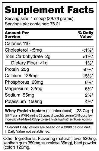 NutraBio Whey Protein Isolate Powder Supplement – 25g of Protein Per Scoop with Complete Amino Acid Profile - Soy and Gluten Free Protein Powder - Zero Fillers and Non-GMO - Alpine Vanilla - 2 Lbs