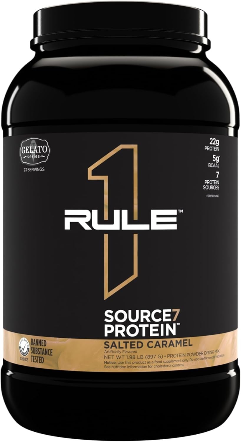 Source 7 Protein – Gelato-Inspired Flavors, Velvety Smooth Texture, 22g Sustained Protein with 10g EAAs from 7 Premium Sources (2 Pounds*, Vanilla)