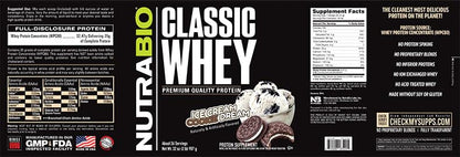 NutraBio Classic Whey Protein Powder- 25G of Protein Per Scoop - Ice Cream Cookie Dream, 2 Pounds