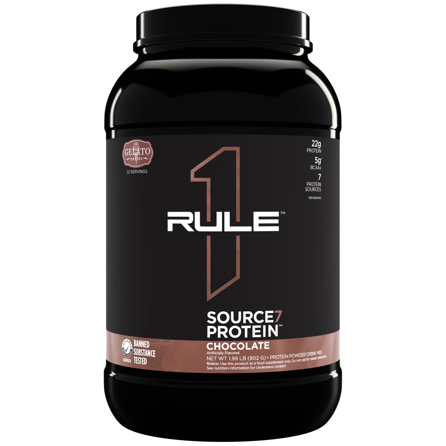 Source 7 Protein – Gelato-Inspired Flavors, Velvety Smooth Texture, 22g Sustained Protein with 10g EAAs from 7 Premium Sources (2 Pounds*, Vanilla)