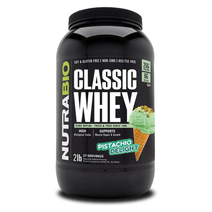 NutraBio Classic Whey Protein Powder- 25G of Protein Per Scoop - Ice Cream Cookie Dream, 2 Pounds