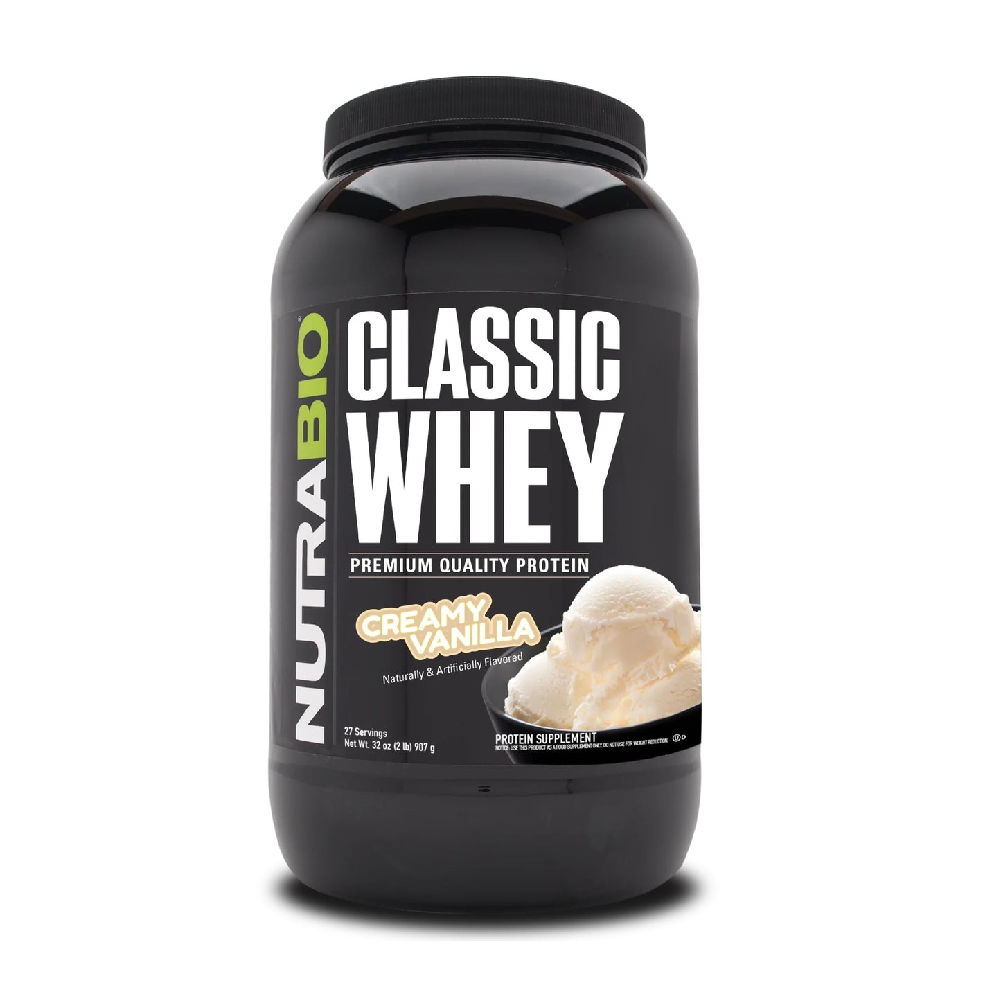 NutraBio Classic Whey Protein Powder- 25G of Protein Per Scoop - Ice Cream Cookie Dream, 2 Pounds