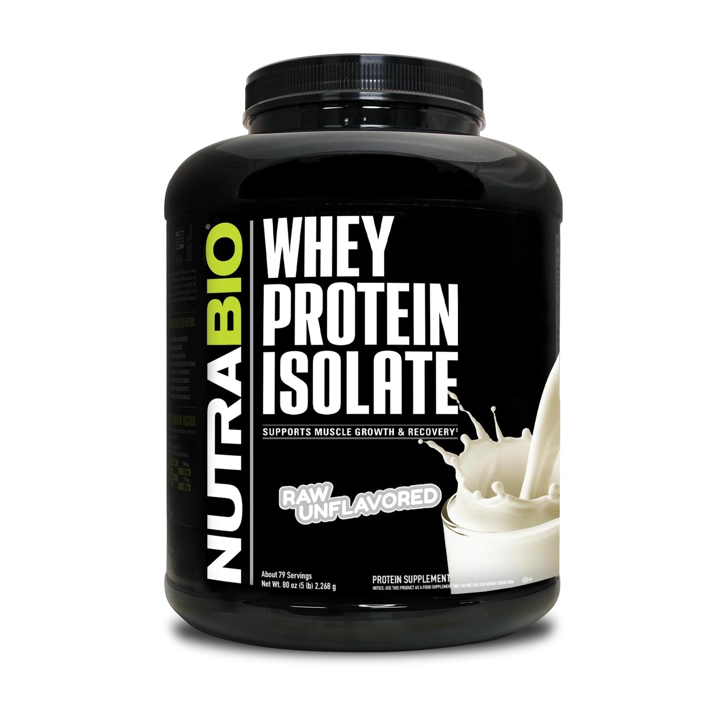 NutraBio Whey Protein Isolate Powder Supplement – 25g of Protein Per Scoop with Complete Amino Acid Profile - Soy and Gluten Free Protein Powder - Zero Fillers and Non-GMO - Alpine Vanilla - 2 Lbs