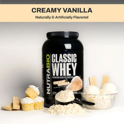 NutraBio Classic Whey Protein Powder- 25G of Protein Per Scoop - Ice Cream Cookie Dream, 2 Pounds