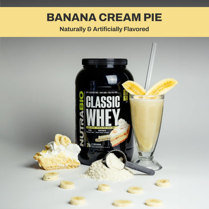 NutraBio Classic Whey Protein Powder- 25G of Protein Per Scoop - Ice Cream Cookie Dream, 2 Pounds