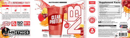 NutraBio Clear Whey Isolate Protein Powder, Delicious & Refreshing Fruit Flavors, Protein Juice, No Milky Taste, No Foam, Zero Sugar, Watermelon Breeze, 20 Servings