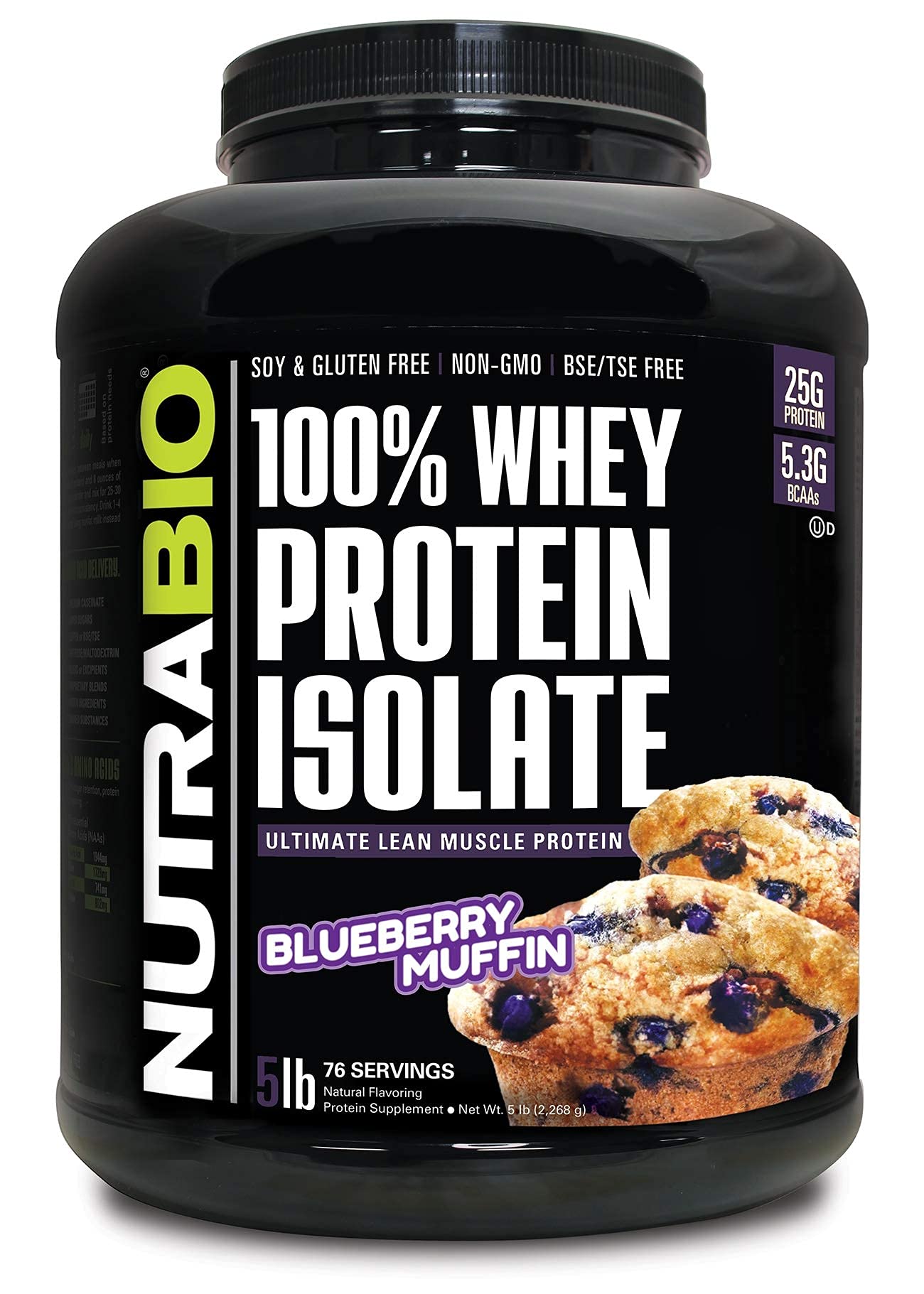 NutraBio Whey Protein Isolate Powder Supplement – 25g of Protein Per Scoop with Complete Amino Acid Profile - Soy and Gluten Free Protein Powder - Zero Fillers and Non-GMO - Alpine Vanilla - 2 Lbs