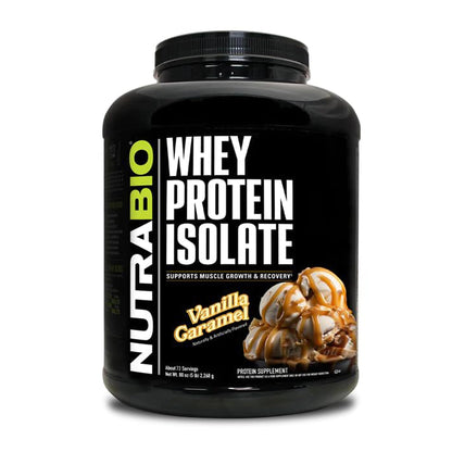 NutraBio Whey Protein Isolate Powder Supplement – 25g of Protein Per Scoop with Complete Amino Acid Profile - Soy and Gluten Free Protein Powder - Zero Fillers and Non-GMO - Alpine Vanilla - 2 Lbs