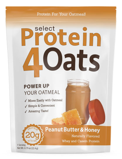 PEScience Select Protein4Oats, Maple and Brown Sugar, 12 Serving, Whey and Casein Blend for Oats and Oatmeal