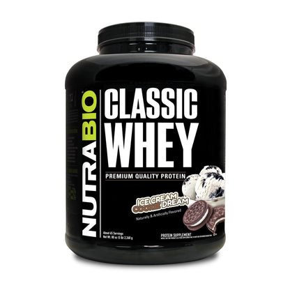 NutraBio Classic Whey Protein Powder- 25G of Protein Per Scoop - Ice Cream Cookie Dream, 2 Pounds