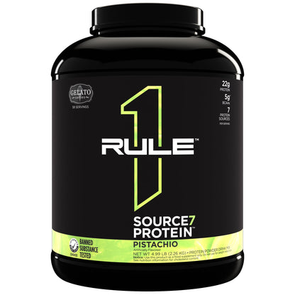 Source 7 Protein – Gelato-Inspired Flavors, Velvety Smooth Texture, 22g Sustained Protein with 10g EAAs from 7 Premium Sources (2 Pounds*, Vanilla)