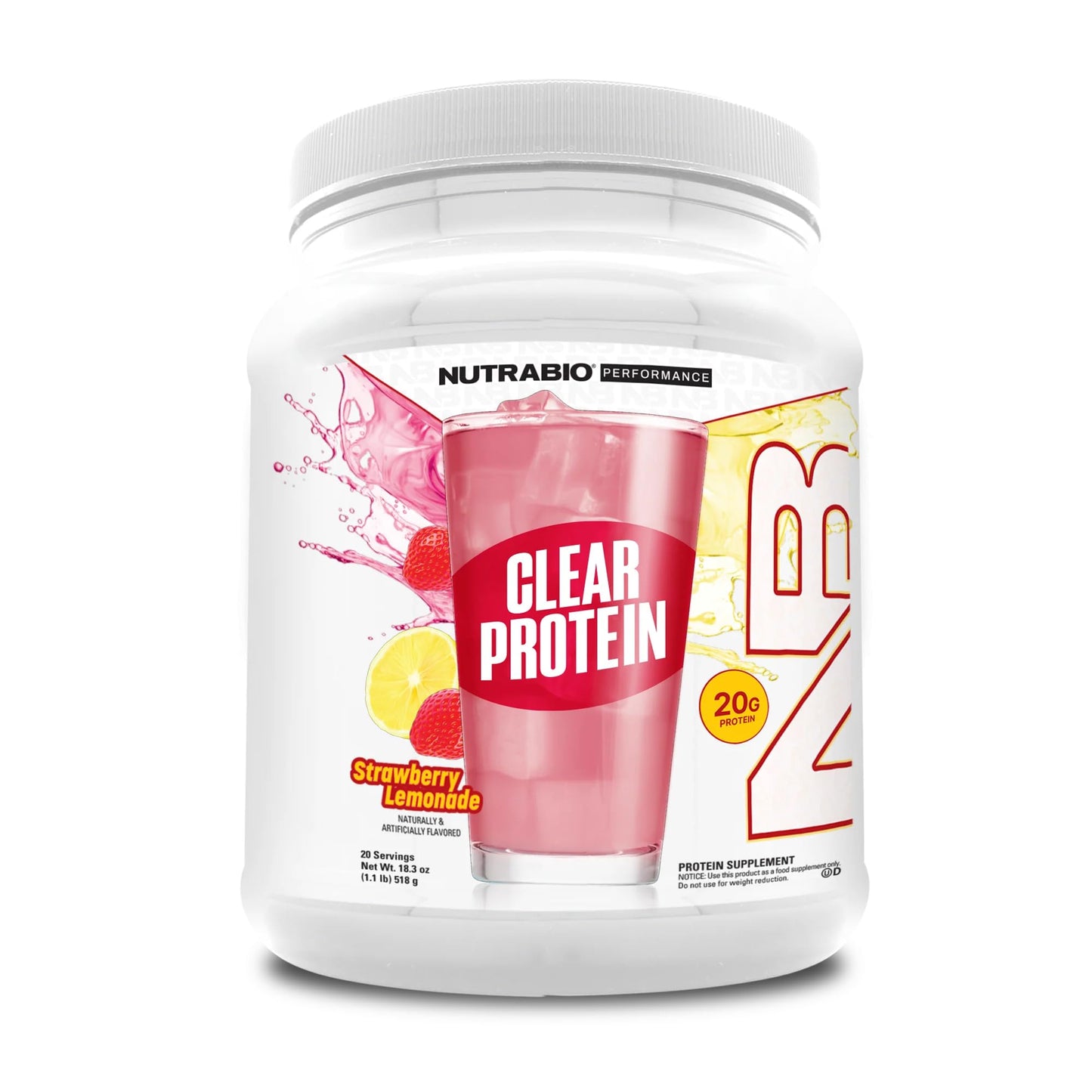 NutraBio Clear Whey Isolate Protein Powder, Delicious & Refreshing Fruit Flavors, Protein Juice, No Milky Taste, No Foam, Zero Sugar, Watermelon Breeze, 20 Servings