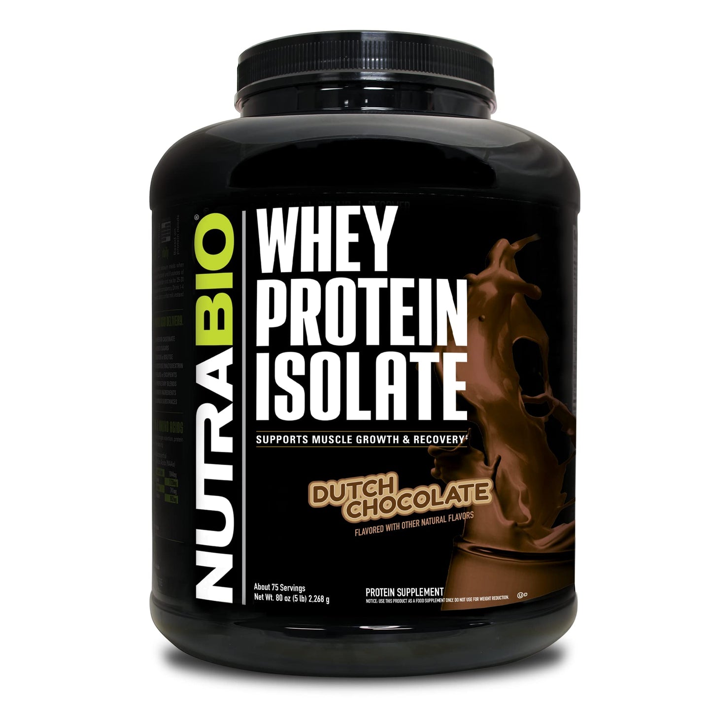 NutraBio Whey Protein Isolate Powder Supplement – 25g of Protein Per Scoop with Complete Amino Acid Profile - Soy and Gluten Free Protein Powder - Zero Fillers and Non-GMO - Alpine Vanilla - 2 Lbs