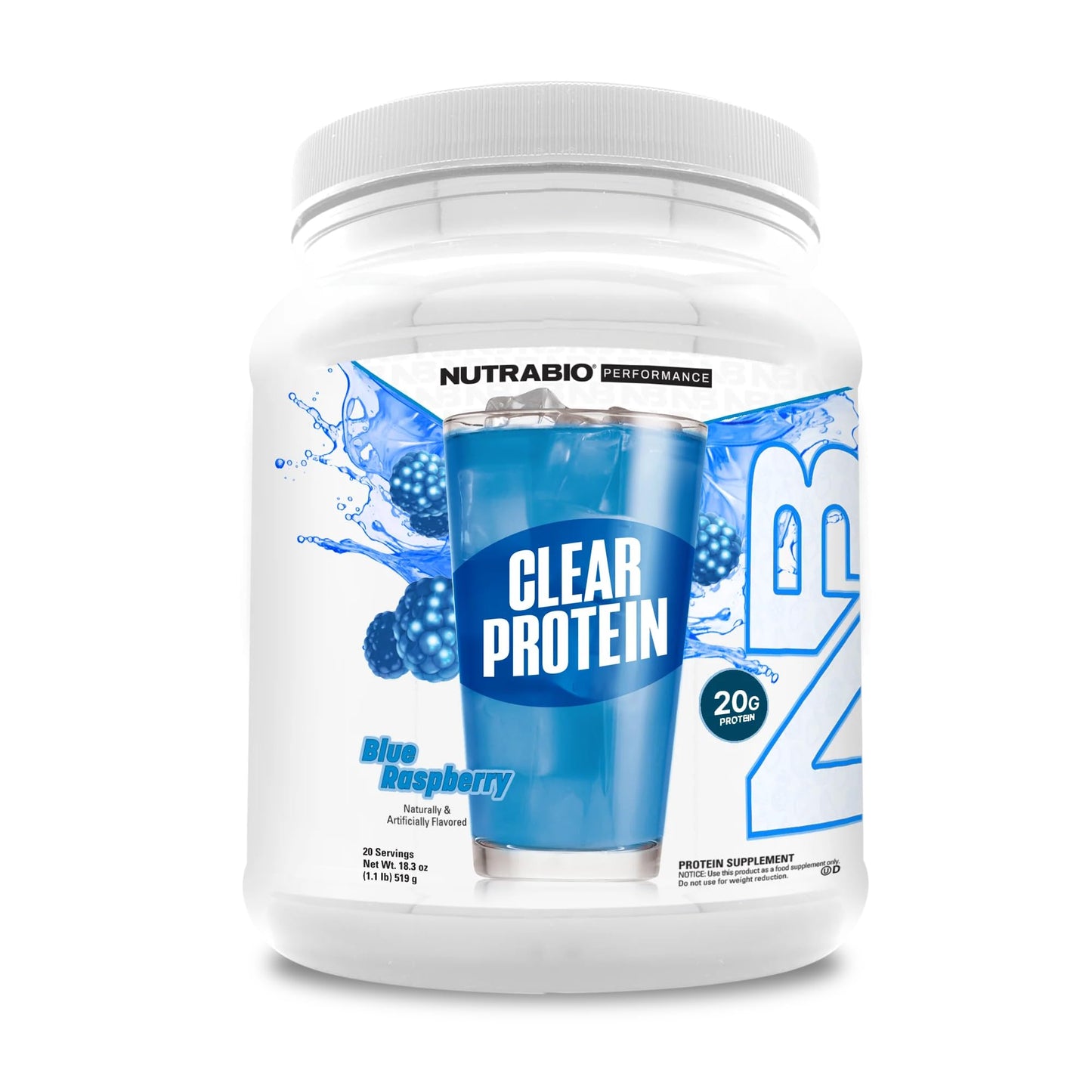 NutraBio Clear Whey Isolate Protein Powder, Delicious & Refreshing Fruit Flavors, Protein Juice, No Milky Taste, No Foam, Zero Sugar, Watermelon Breeze, 20 Servings