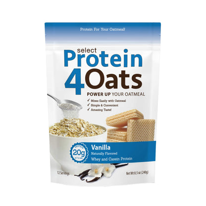 PEScience Select Protein4Oats, Maple and Brown Sugar, 12 Serving, Whey and Casein Blend for Oats and Oatmeal