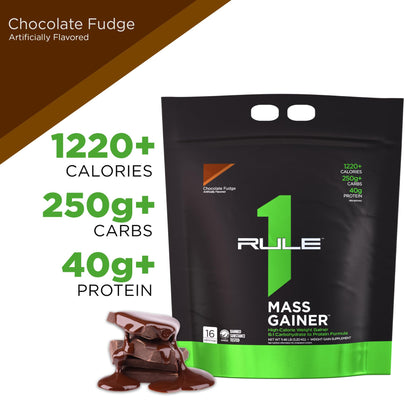 Rule One Proteins, R1 Mass Gainer - Vanilla Crème, High-Calorie Weight Gain Formula with 1,220+ Calories, 250g+ Complex Carb Blend, 40g All-Whey Protein, 8g Fat Per Serving, 6 Pounds, 8 Servings