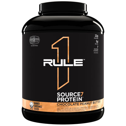 Source 7 Protein – Gelato-Inspired Flavors, Velvety Smooth Texture, 22g Sustained Protein with 10g EAAs from 7 Premium Sources (2 Pounds*, Vanilla)