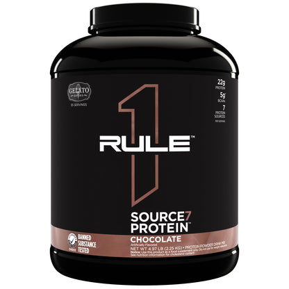 Source 7 Protein – Gelato-Inspired Flavors, Velvety Smooth Texture, 22g Sustained Protein with 10g EAAs from 7 Premium Sources (2 Pounds*, Vanilla)