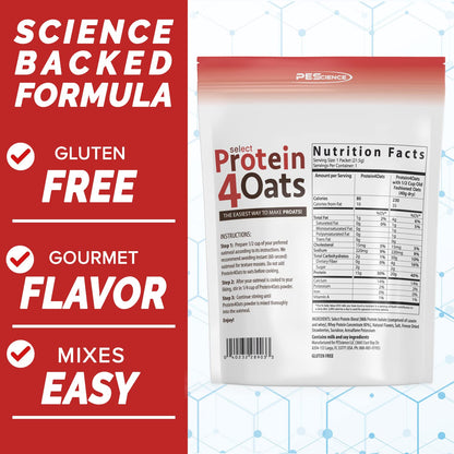 PEScience Select Protein4Oats, Maple and Brown Sugar, 12 Serving, Whey and Casein Blend for Oats and Oatmeal