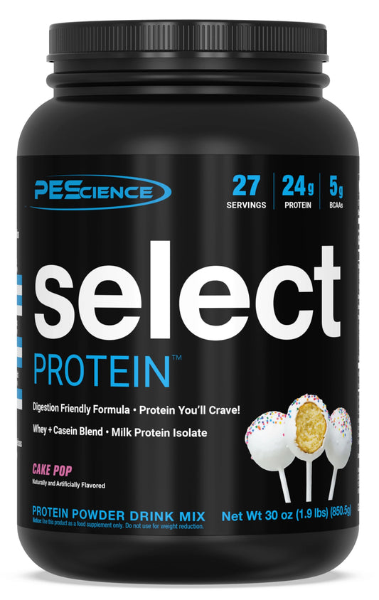 PEScience Select Low Carb Protein Powder, Cake Pop, 27 Serving, Keto Friendly and Gluten Free