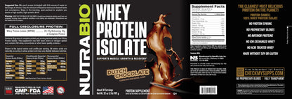 NutraBio Whey Protein Isolate Powder Supplement – 25g of Protein Per Scoop with Complete Amino Acid Profile - Soy and Gluten Free Protein Powder - Zero Fillers and Non-GMO - Alpine Vanilla - 2 Lbs