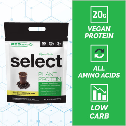 PEScience Select Vegan Plant Based Protein Powder, Vanilla, 27 Serving, Premium Pea and Brown Rice Blend