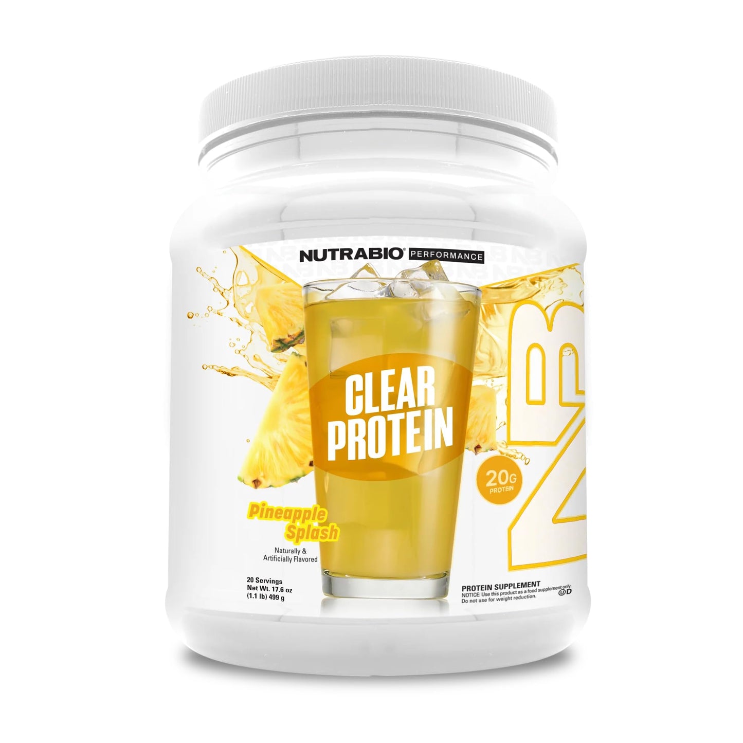 NutraBio Clear Whey Isolate Protein Powder, Delicious & Refreshing Fruit Flavors, Protein Juice, No Milky Taste, No Foam, Zero Sugar, Watermelon Breeze, 20 Servings