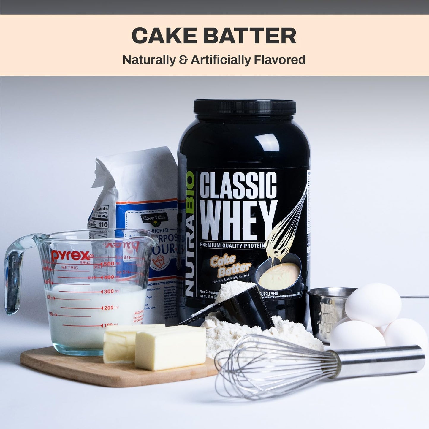 NutraBio Classic Whey Protein Powder- 25G of Protein Per Scoop - Ice Cream Cookie Dream, 2 Pounds