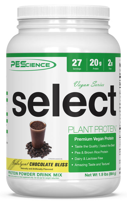 PEScience Select Vegan Plant Based Protein Powder, Vanilla, 27 Serving, Premium Pea and Brown Rice Blend