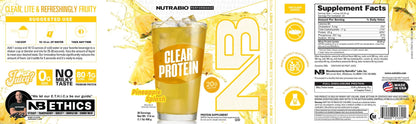 NutraBio Clear Whey Isolate Protein Powder, Delicious & Refreshing Fruit Flavors, Protein Juice, No Milky Taste, No Foam, Zero Sugar, Watermelon Breeze, 20 Servings