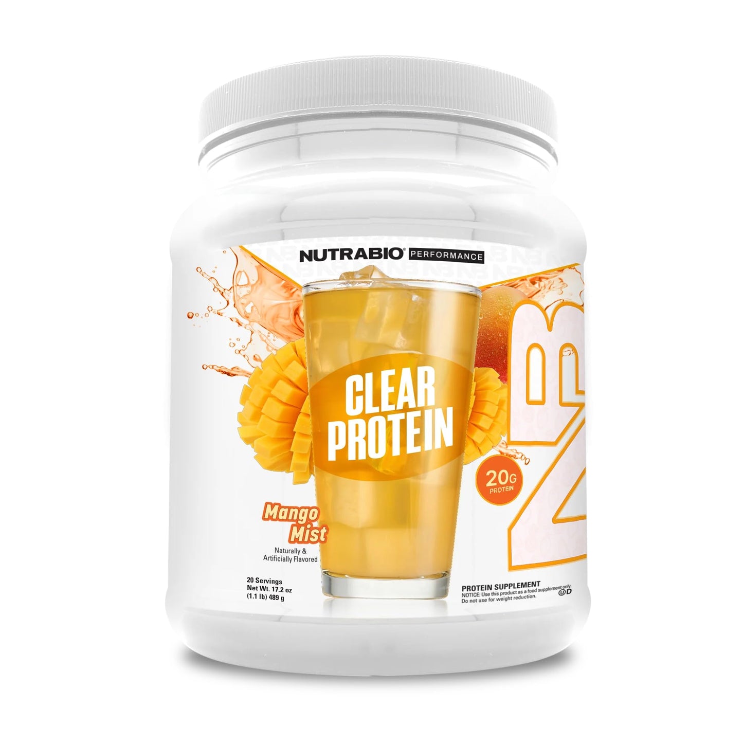 NutraBio Clear Whey Isolate Protein Powder, Delicious & Refreshing Fruit Flavors, Protein Juice, No Milky Taste, No Foam, Zero Sugar, Watermelon Breeze, 20 Servings