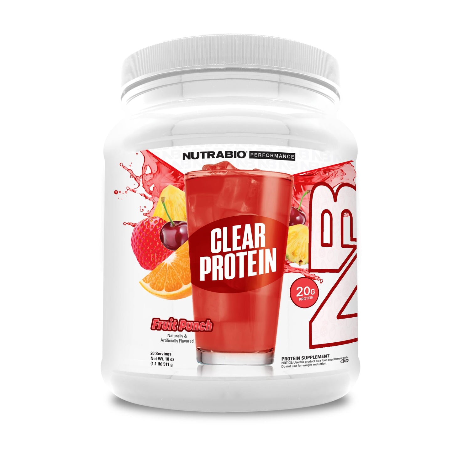 NutraBio Clear Whey Isolate Protein Powder, Delicious & Refreshing Fruit Flavors, Protein Juice, No Milky Taste, No Foam, Zero Sugar, Watermelon Breeze, 20 Servings