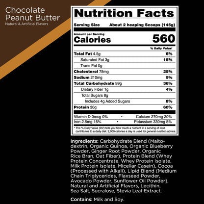 Rule One Proteins, R1 Clean Gainer - High-Protein Lean Gain Formula with 560 Calories, 30g of Full-Spectrum Protein, Over 90g Carbs, Under 6g of Fat (15 Servings, Vanilla Crème)