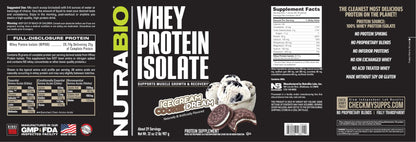 NutraBio Whey Protein Isolate Powder Supplement – 25g of Protein Per Scoop with Complete Amino Acid Profile - Soy and Gluten Free Protein Powder - Zero Fillers and Non-GMO - Alpine Vanilla - 2 Lbs