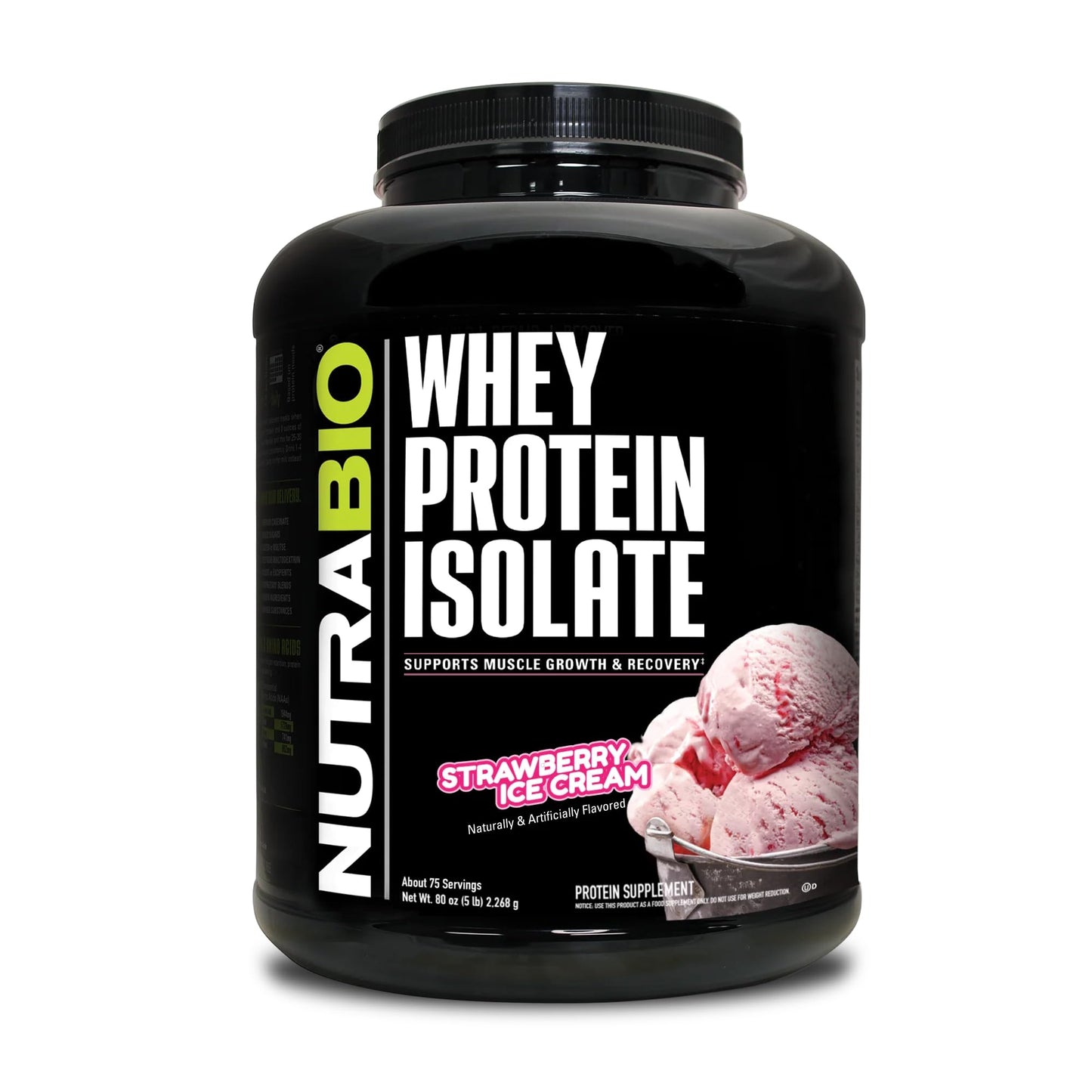 NutraBio Whey Protein Isolate Powder Supplement – 25g of Protein Per Scoop with Complete Amino Acid Profile - Soy and Gluten Free Protein Powder - Zero Fillers and Non-GMO - Alpine Vanilla - 2 Lbs