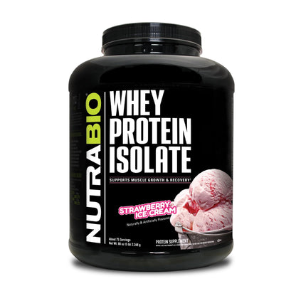 NutraBio Whey Protein Isolate Powder Supplement – 25g of Protein Per Scoop with Complete Amino Acid Profile - Soy and Gluten Free Protein Powder - Zero Fillers and Non-GMO - Alpine Vanilla - 2 Lbs