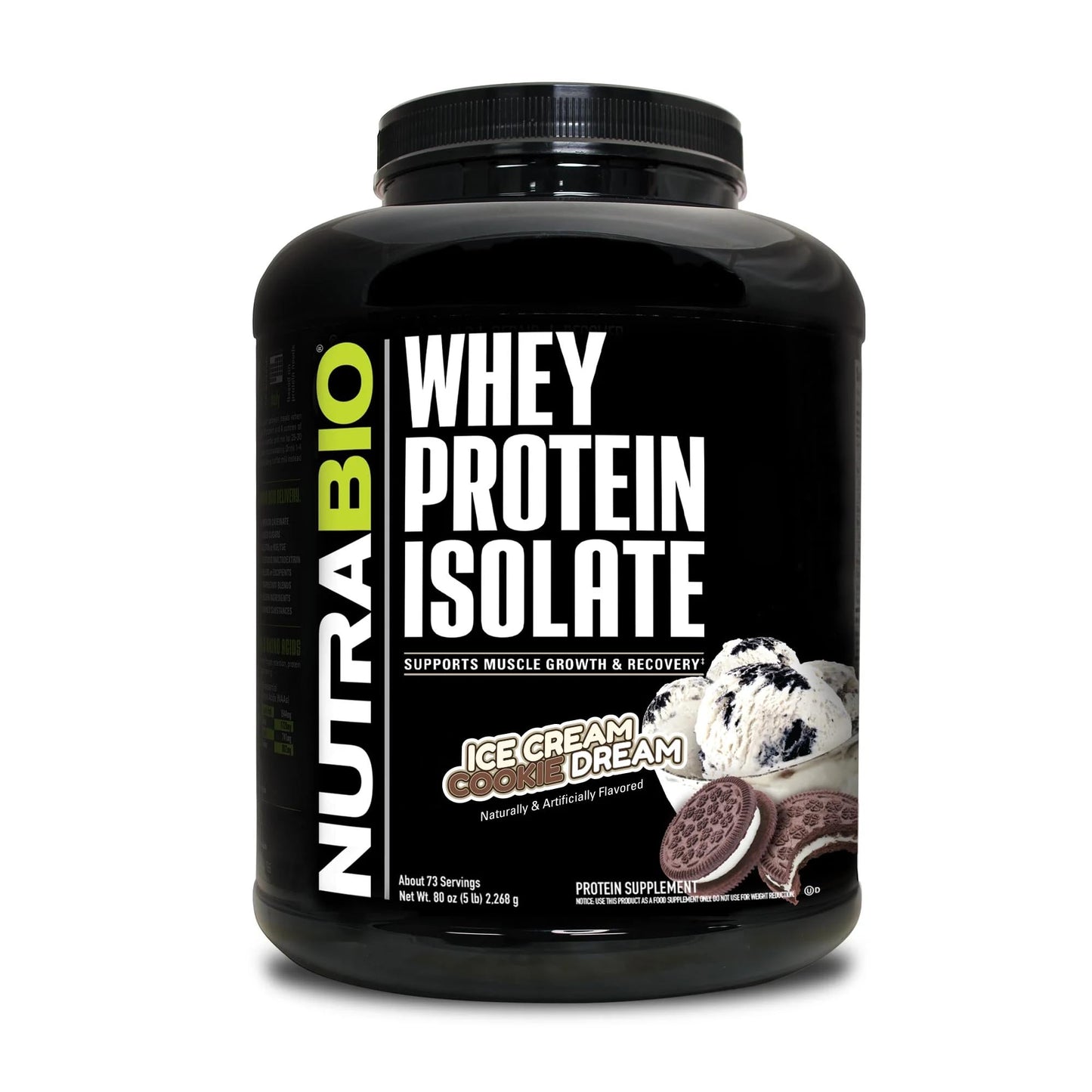 NutraBio Whey Protein Isolate Powder Supplement – 25g of Protein Per Scoop with Complete Amino Acid Profile - Soy and Gluten Free Protein Powder - Zero Fillers and Non-GMO - Alpine Vanilla - 2 Lbs