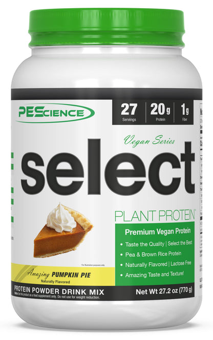 PEScience Select Vegan Plant Based Protein Powder, Vanilla, 27 Serving, Premium Pea and Brown Rice Blend