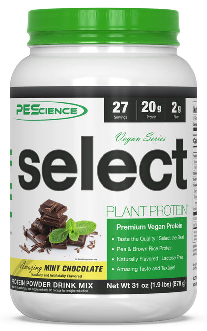 PEScience Select Vegan Plant Based Protein Powder, Vanilla, 27 Serving, Premium Pea and Brown Rice Blend