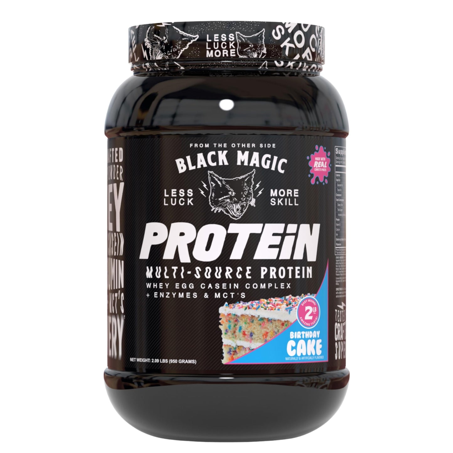 Worldwide Nutrition Bundle: Black Magic Multi-Source Protein Powder Whey, Egg Albumin Enzymes, Micellar Casein & MCTs Muscle Mass Gaining Cinnamon Toast Flavor - 2 LB & Multi-Purpose Keychain