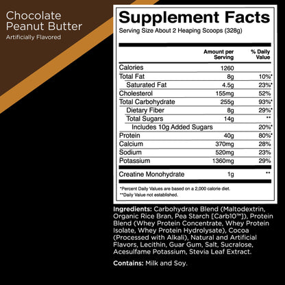 Rule One Proteins, R1 Mass Gainer - Vanilla Crème, High-Calorie Weight Gain Formula with 1,220+ Calories, 250g+ Complex Carb Blend, 40g All-Whey Protein, 8g Fat Per Serving, 6 Pounds, 8 Servings