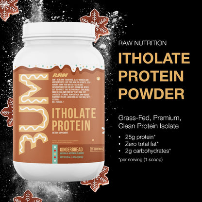 RAW Whey Isolate Protein Powder, Vanilla Oatmeal Cookie (CBUM Itholate Protein) - 100% Grass-Fed Sports Nutrition for Muscle Growth & Recovery - Low-Fat, Low Carb, Naturally Flavored - 25 Servings