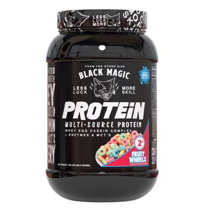 Worldwide Nutrition Bundle: Black Magic Multi-Source Protein Powder Whey, Egg Albumin Enzymes, Micellar Casein & MCTs Muscle Mass Gaining Cinnamon Toast Flavor - 2 LB & Multi-Purpose Keychain